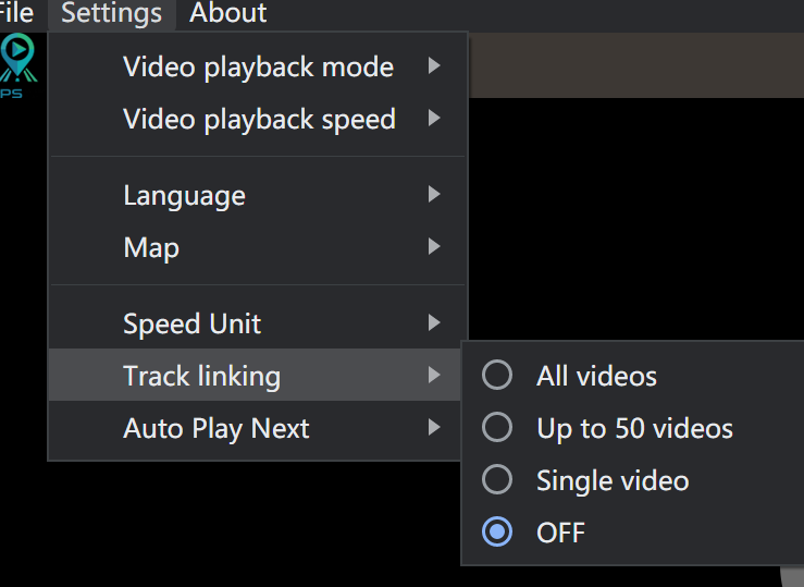 Track Linking OFF setting screenshot